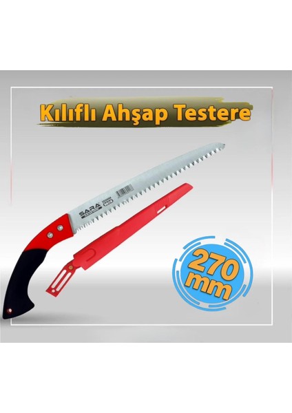 Kılıflı Ağaç Ahşap Dal Budama Testeresi 270 mm Testere