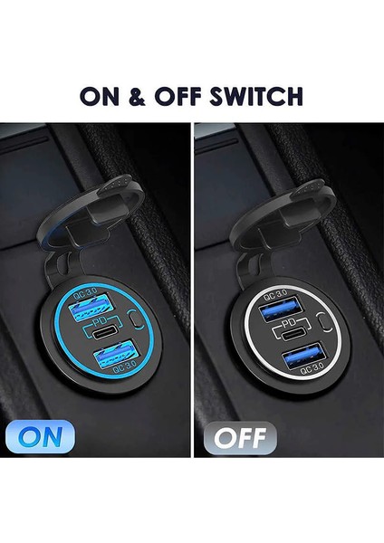 Shuıvan USB Type C Girişi Ikili USB iPhone Kapaklı Şarj Söketi 3.0AH fiyatları