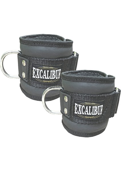 Fitness Hakiki Deri Ayak Bilek Kayışı Siyah Çift