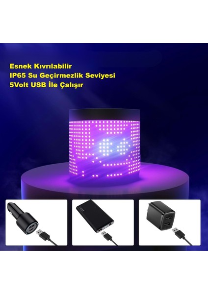 35X10CM Programlanabilir LED Matrix Kayan Yazı 20X64 Pixel Emoji Tabela Araba Bluetooth App Kontrol indirimleri