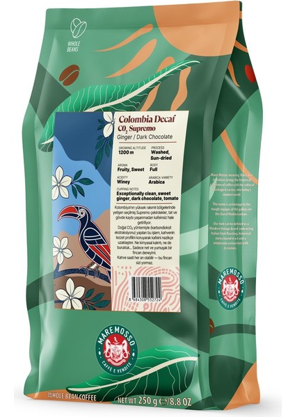 Colombia Decaf Co2 Supremo Yöresel Filtre Kahve 250 gr