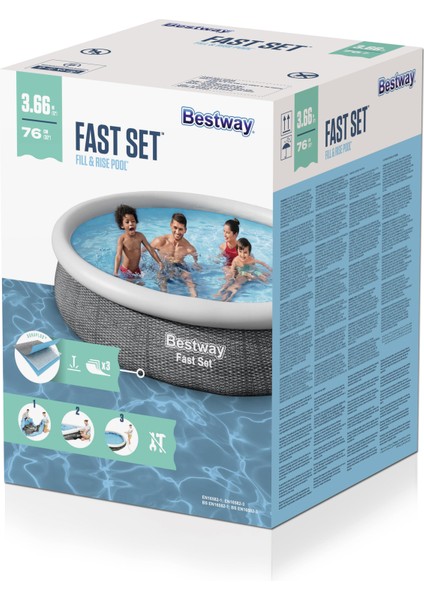 Havuz ,POMPASIZ,366 x 76 Cm,rattan