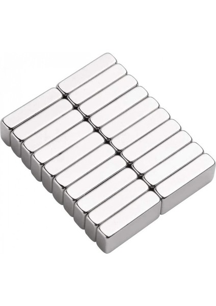 20 Adet 20X10X5 mm Neodyum Magnet N35 Güçlü Mıknatıs Köşeli ve Dayanıklı Nikel Kaplama