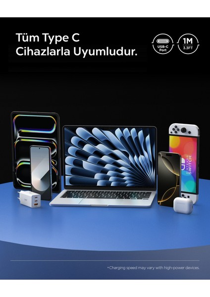 USB-C to USB-C 1 Metre Kablo 100W Güç / PPS 2.0 Desteği Super Hızlı Şarj / 5 Gbps (E-Marker Çip) Data Aktarım Hızı / PD USB 3.2 Type-C Ekstra Dayanıklı MFI Lisanslı White - ACA08774 indirimleri