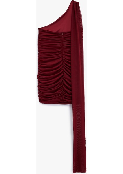 Tek Omuz Drapeli Kolsuz Bodycon Mini Elbise fiyatları