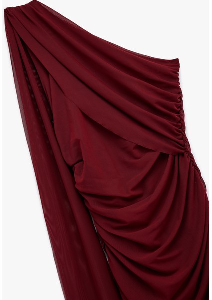 Tek Omuz Drapeli Kolsuz Bodycon Mini Elbise modelleri