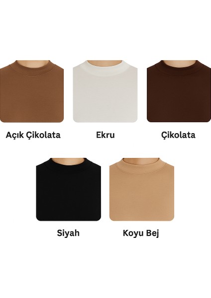 Hafif Balıkçı Yakalı Parmak Geçmeli Likralı Organik Kadın Body - Siyah - L-XL