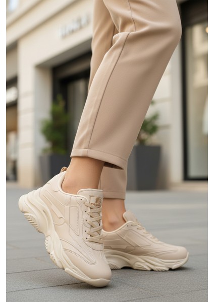 Ekru Bağcıklı Kadın Sneaker DRK171 G modelleri