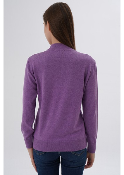 Kadın %100 Organik Pamuk Yarım Balıkçı Yaka Triko Kazak Örme Bluz TRIST-6104 modelleri