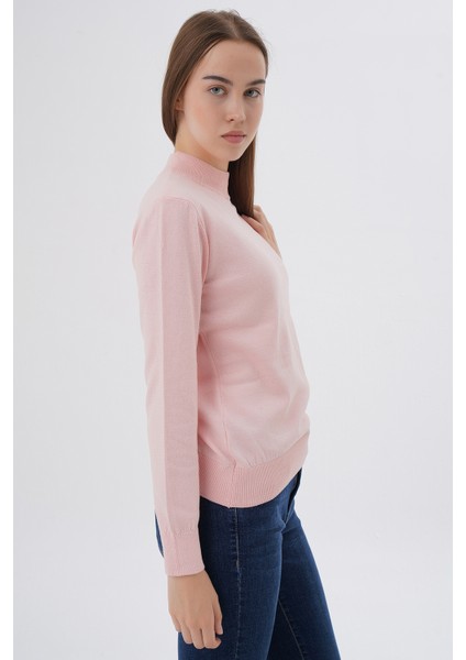 Kadın %100 Organik Pamuk Yarım Balıkçı Yaka Triko Kazak Örme Bluz TRIST-6104 fiyatları