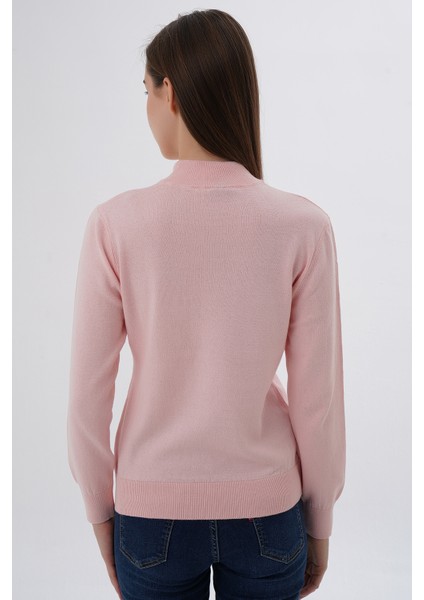 Kadın %100 Organik Pamuk Yarım Balıkçı Yaka Triko Kazak Örme Bluz TRIST-6104 fırsatları