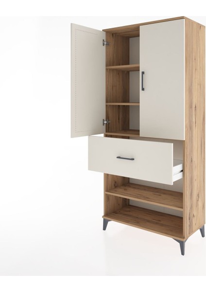 Hyperion Dolap 4 Raflı Tek Çekmeceli 2 Kapaklı 88X44X195 Çam-Aytaşı fırsatları