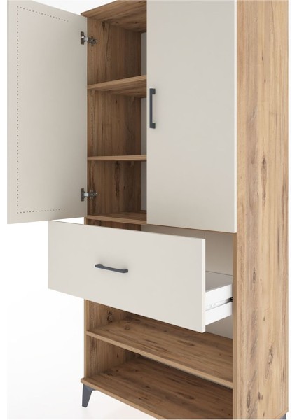 Hyperion Dolap 4 Raflı Tek Çekmeceli 2 Kapaklı 88X44X195 Çam-Aytaşı indirimleri