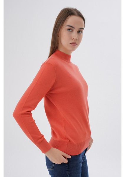 Kadın %100 Organik Pamuk Yarım Balıkçı Yaka Triko Kazak Örme Bluz TRIST-6104 fiyatları