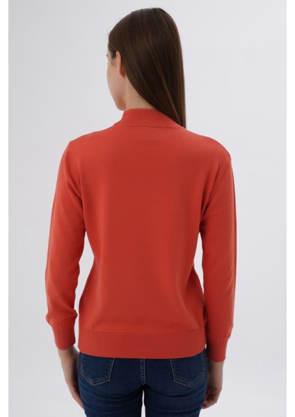 Kadın %100 Organik Pamuk Yarım Balıkçı Yaka Triko Kazak Örme Bluz TRIST-6104 fırsatları