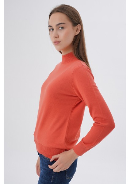 Kadın %100 Organik Pamuk Yarım Balıkçı Yaka Triko Kazak Örme Bluz TRIST-6104 indirimleri