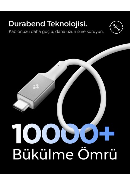 USB-C to USB-C 1.2 Metre Kablo 240W Güç / PPS 2.0 Desteği Super Hızlı Şarj / 40Gbps (E-Marker Çip) Data Aktarım Hızı / 8K Görüntü Aktarım / PD USB4 Gen3 Type-C Ekstra Dayanıklı White - ACA08776 fiyatları