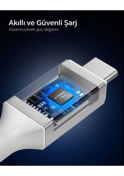 USB-C to USB-C 1.2 Metre Kablo 240W Güç / PPS 2.0 Desteği Super Hızlı Şarj / 40Gbps (E-Marker Çip) Data Aktarım Hızı / 8K Görüntü Aktarım / PD USB4 Gen3 Type-C Ekstra Dayanıklı White - ACA08776 fırsatları