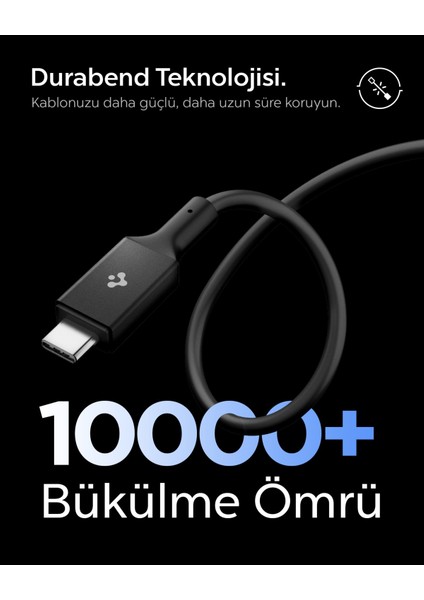 USB-C to USB-C 2 Metre Kablo 100W Güç / PPS 2.0 Desteği Super Hızlı Şarj / 5 Gbps (E-Marker Çip) Data Aktarım Hızı / PD USB 3.2 Type-C Ekstra Dayanıklı MFI Lisanslı Black - ACA09460 modelleri