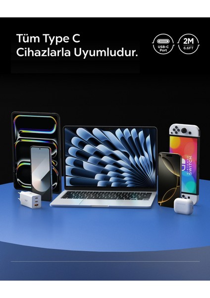 USB-C to USB-C 2 Metre Kablo 100W Güç / PPS 2.0 Desteği Super Hızlı Şarj / 5 Gbps (E-Marker Çip) Data Aktarım Hızı / PD USB 3.2 Type-C Ekstra Dayanıklı MFI Lisanslı Black - ACA09460 indirimleri