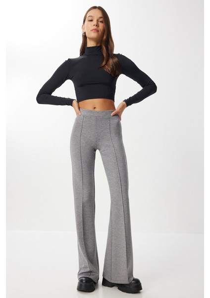 Ispanyol Paça Esnek Modal Tayt LUB0243 Antrasit