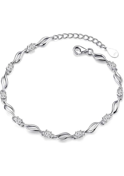 925 Ayar Gümüş Taşlı Ayarlanabilir Kadın Bileklik