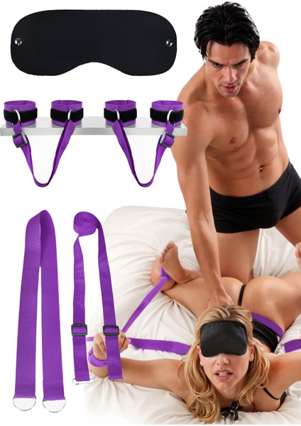 Sofya Passion Fantazi Sex Shop Yatak Kelepçe Çiftlere Özel Maske Cinsel Oyuncak Aletleri Gerçek BDSM Seti