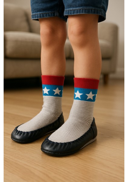 Çocuk Makosen Soket Çorap Patik Panduf – Kaydırmaz Ev & Anaokulu Ayakkabısı Gri fiyatları