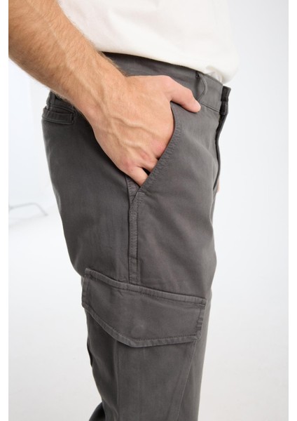 Erkek Kargo Pantolon Slim Fit - %98 Pamuk Likralı Yan Cepli Model indirimleri