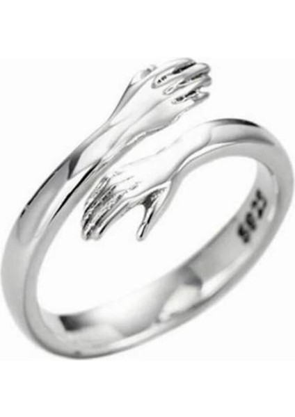 925 Ayar Kucaklama Model Boyutlanabilir Bayan Gümüş Kaplama Yüzük fırsatları
