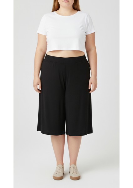 Battal Boy Kapri Şort Boru Paça Bol Kesim Penye Esnek Kumaş Kadın fiyatları