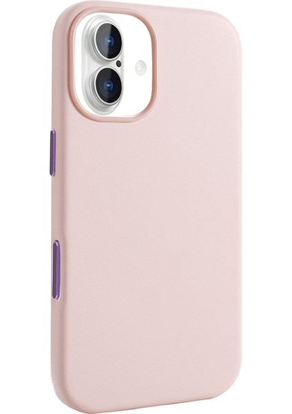 iPhone 17 Kılıf M-Safe Şarj Özellikli Pu Deri Görünümlü Klfs Kupra Kapak - Pembe fırsatları