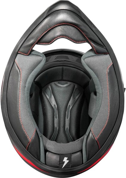 T-15 Shock Kapalı Motosiklet Kaskı Siyah Kırmızı Beyaz indirimleri