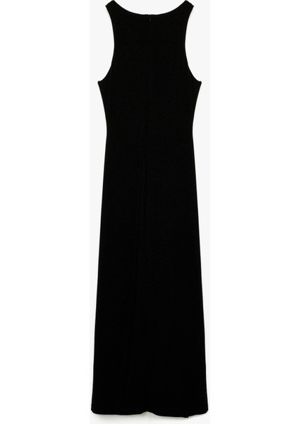 Kolsuz Bisiklet Yaka Taş Detaylı Slim Fit Elbise fiyatları