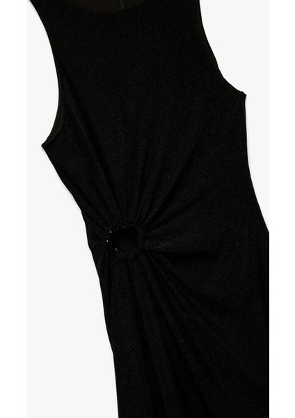 Kolsuz Bisiklet Yaka Taş Detaylı Slim Fit Elbise modelleri