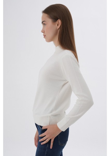 Kadın %100 Organik Pamuk Yarım Balıkçı Yaka Triko Kazak Örme Bluz TRIST-6104 indirimleri