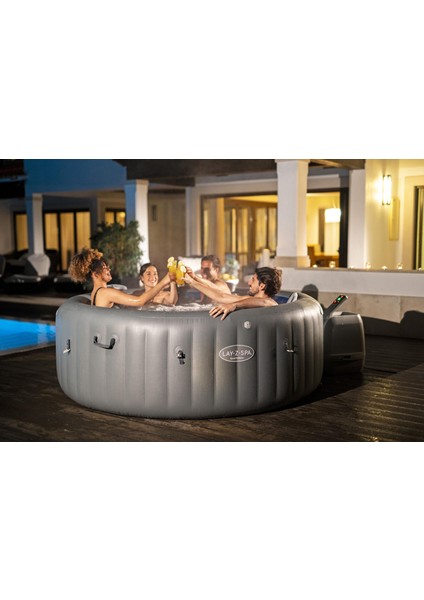 Lay-Z-Spa® 6001T Santorini Smart Hydrojet Pro™ Enerji Tasarruflu Şişme Spa Havuzu, Mobil Uygulama Kontrollü, 5-7 Kişilik modelleri