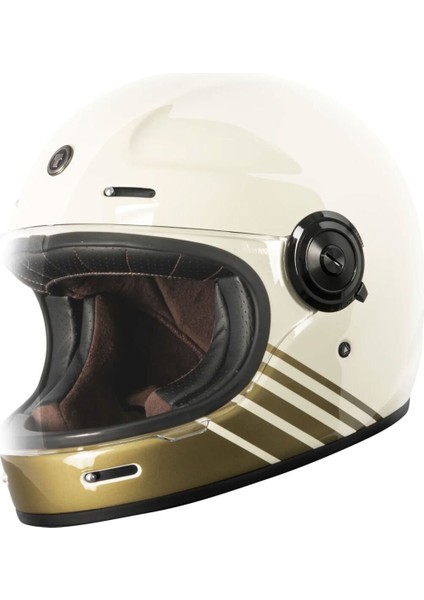 T-1 Newport Breakers Kapalı Motosiklet Kaskı Krem