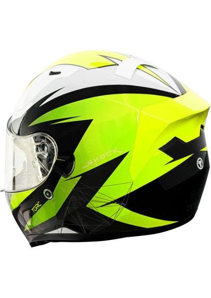 T-15 Shock Kapalı Motosiklet Kaskı Siyah Sarı Beyaz modelleri