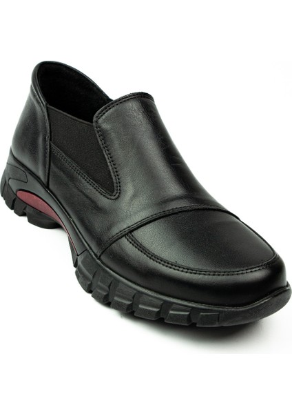 500 Deri Dükkanı Siyah Deri Günlük Kadın Ayakkabı