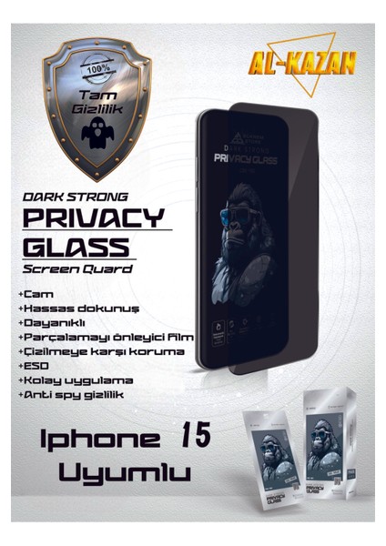 iPhone 15 Uyumlu Hayalet Ekran Koruyucu – Ultra Ince Şeffaf, Anti Çizik & Darbeye Dayanıklı Koruma