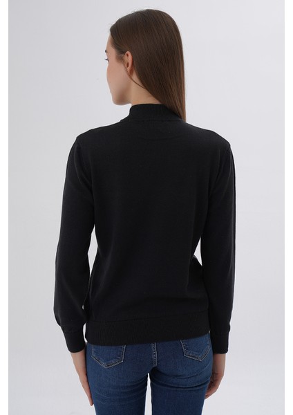 Kadın %100 Organik Pamuk Yarım Balıkçı Yaka Triko Kazak Örme Bluz TRIST-6104 fırsatları