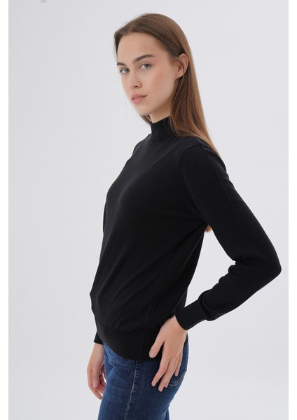 Kadın %100 Organik Pamuk Yarım Balıkçı Yaka Triko Kazak Örme Bluz TRIST-6104 indirimleri