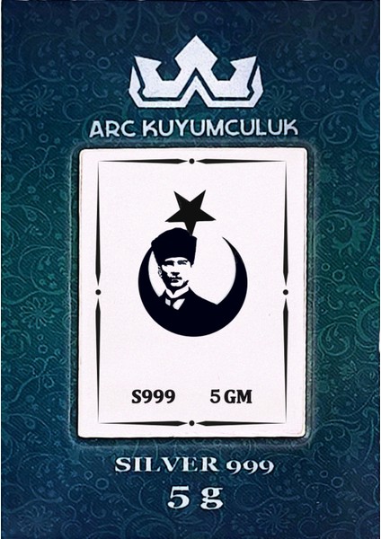 Cumhuriyetin ve Özgürlüğün Simgesi Olan Atatürk Temalı Hediyeye Özel 999 Ayar Gümüş KÜLÇESI-665