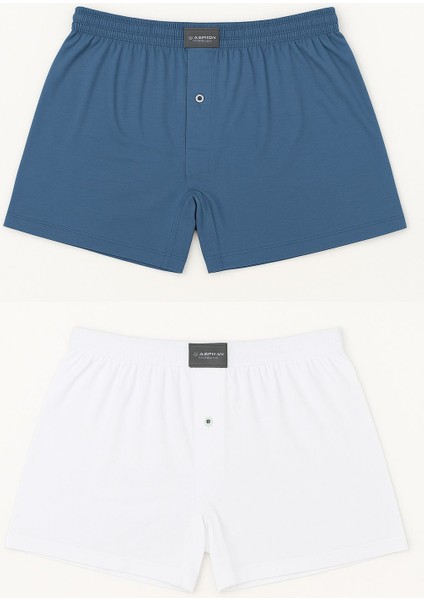 Erkek Havlubel Boxer 2'li Set | Çok Renkli Basic Pamuklu Külot Rahat Iç Çamaşırı