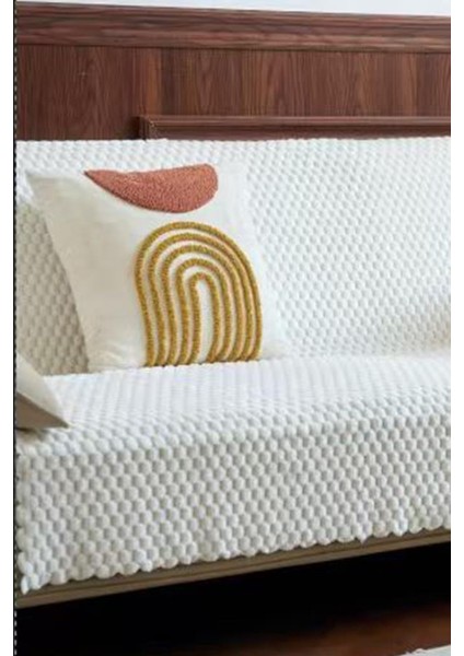 Sofa Cover Pelüş Kaymaz Tabanlı Koltuk Örtüsü 170X215 cm Krem