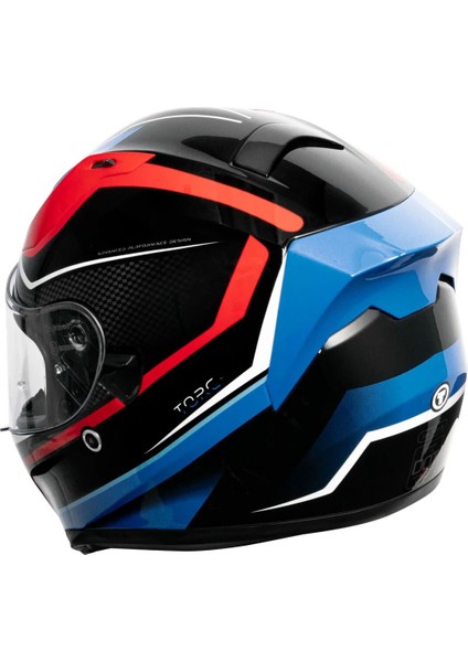 T-15 Route Kapalı Motosiklet Kaskı Siyah Mavi Kırmızı fiyatları