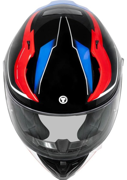 T-15 Route Kapalı Motosiklet Kaskı Siyah Mavi Kırmızı modelleri