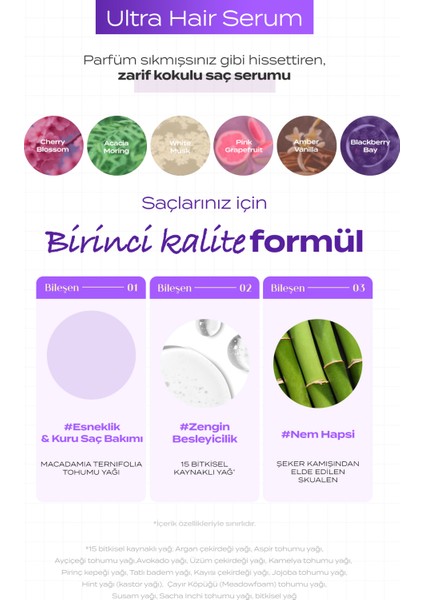 Yıpranmış Kuru Saçları Parlatan Onarıcı Serum Kundal Macadamia Ultra Hair Serum 100ML (Amber Vanilla)