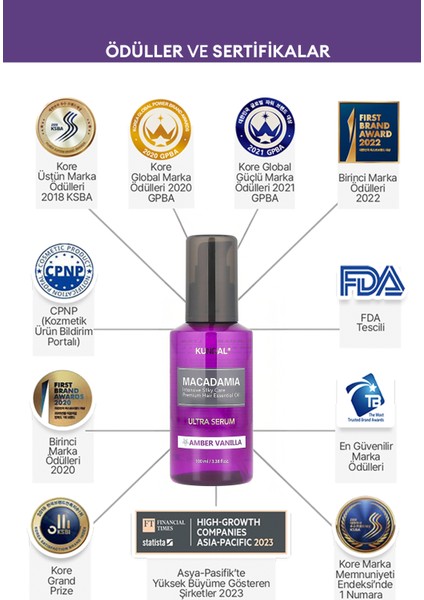 Yıpranmış Kuru Saçları Parlatan Onarıcı Serum Kundal Macadamia Ultra Hair Serum 100ML (Amber Vanilla)